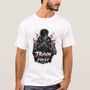 Träna Din Sinnes Framför Anime Gym T-Shirt   Mörk 