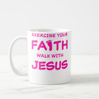 Träna din tro Gå med Jesus Inspirerande C Kaffemugg