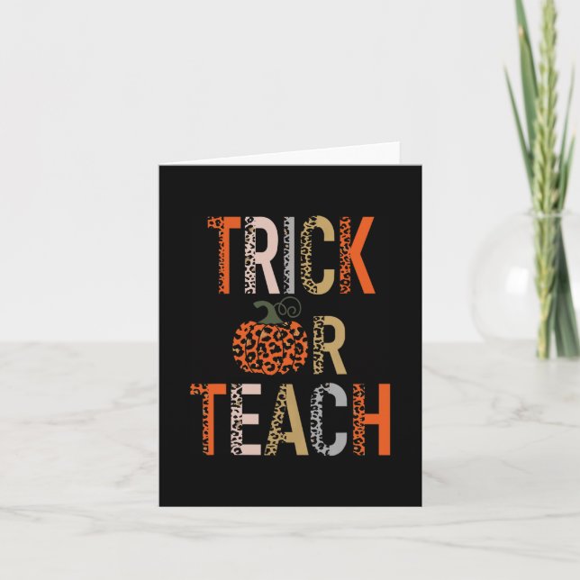 Träna eller Teach Halloween School Classroom Fall  Kort (Framsida)