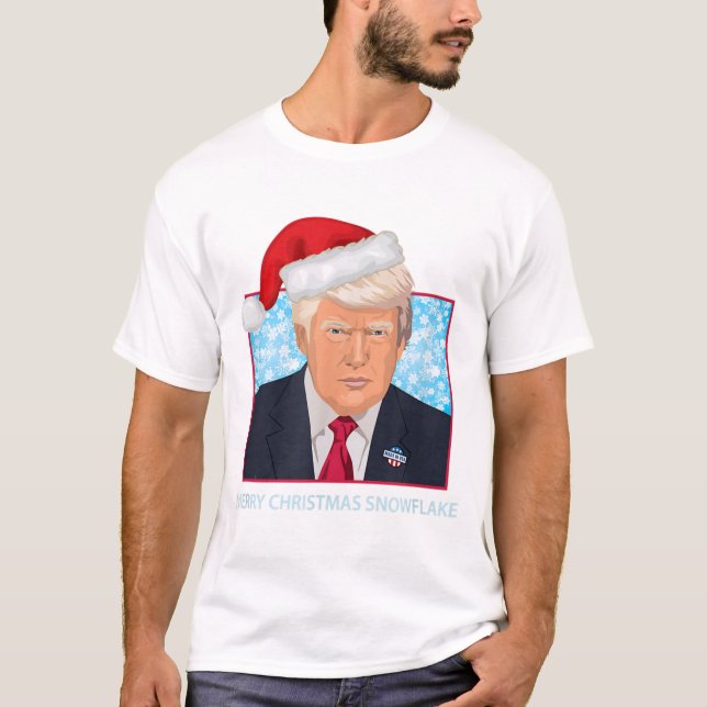 Träna god jul snowflake politiskt t shirt (Framsida)