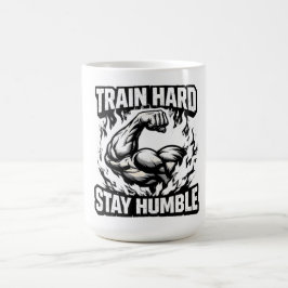 Träna hårt, var ödmjuk – Balanserad gymmentalitet Kaffemugg