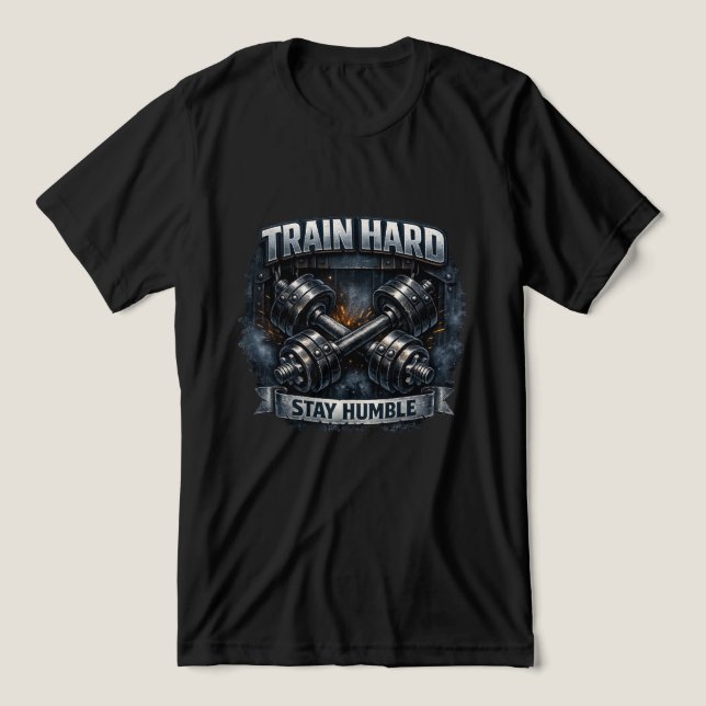 Träna Hårt Var Ödmjuk T Shirt (Design Framsida)