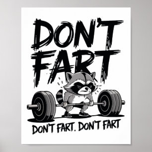Träna inte med rolig doft Råtta Gym Fitness Tränin Poster