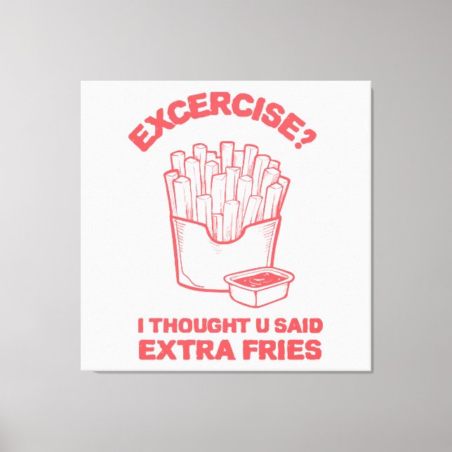 Träna Jag trodde du sa extra pommes frites - pomme Canvastryck (Framsida)