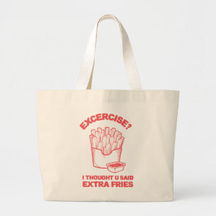 Träna Jag trodde du sa extra pommes frites - pomme Jumbo Tygkasse