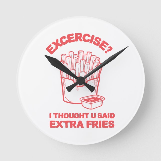 Träna Jag trodde du sa extra pommes frites - pomme Rund Klocka (Framsida)