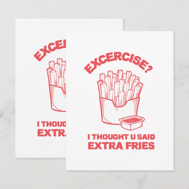 Träna Jag trodde du sa extra pommes frites - pomme Tilläggskort (Fram/baksida)