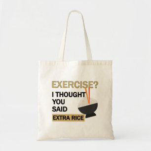 Träna Jag trodde du sa extra ris Roligt Gullet Tygkasse