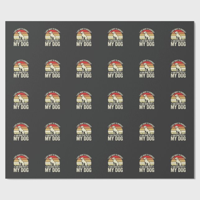 Träna Med Min Hund Retro Solnedgång Presentpapper (Platt)