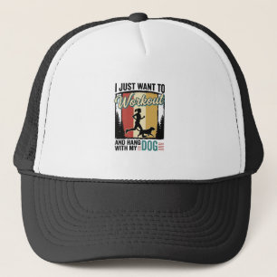 Träna Med Min Hund Vintage Löpning T-Shirt Design_ Keps