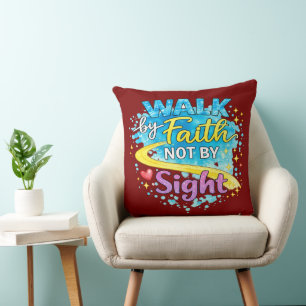 Träna på tro inte på syn Inspirerande kastpil Kudde