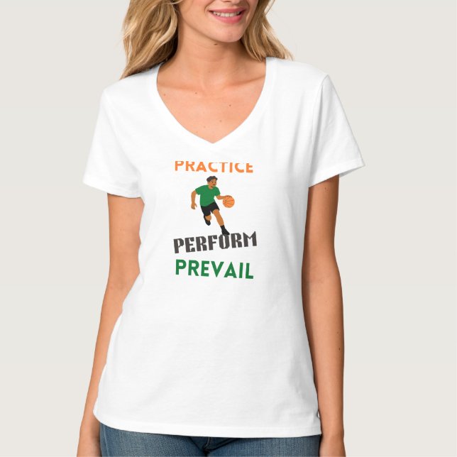 Träna. Prestera. Segra. Basketbmotivation  T Shirt (Framsida)