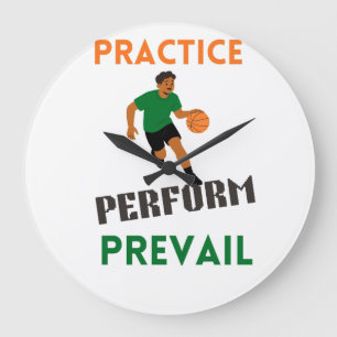 Träna. Prestera. Segra. Basketboll Motivation  Stor Klocka