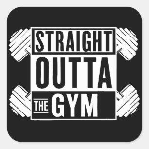Träna rakt ut från gymmet-träningskläder fyrkantigt klistermärke