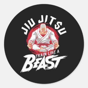 Träna Som Ett Odjur - Brasiliansk Jiu Jitsu Mma Bj Runt Klistermärke
