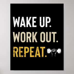 Träna Uppvaknande Inspirerande Och Motiverande Gym Poster