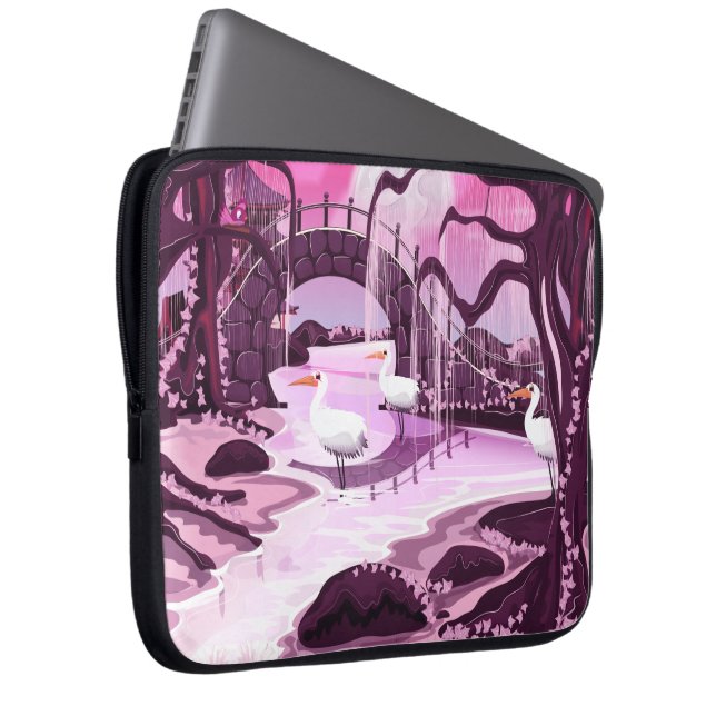 Tranan i den koreanska trädgården laptop sleeve (Framsidan Höger)