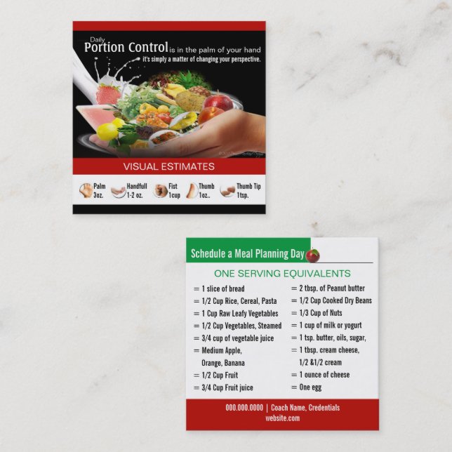 Tränar Affärskort för näringsämnen Fyrkantigt Visitkort (Fram/baksida)