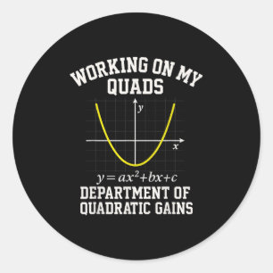 Tränar Mina Quadriceps Rolig Algebra Matematik Gym Runt Klistermärke