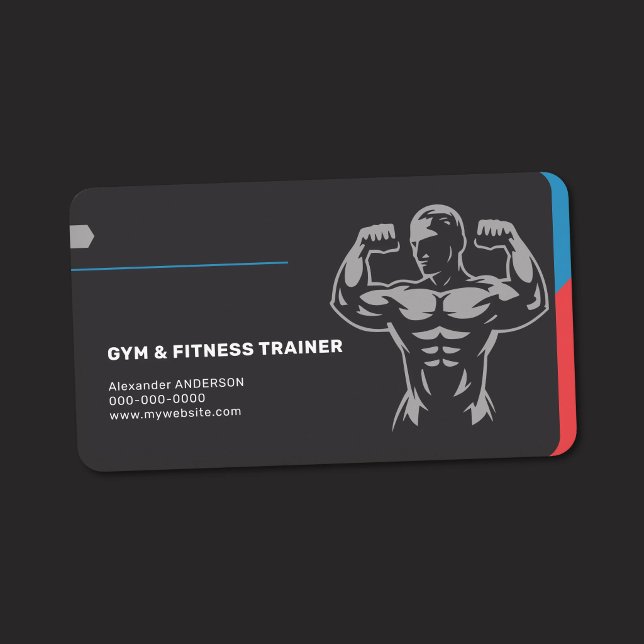 Tränare för gym och fitness visitkort (Gym & Fitness Trainer Business Card)