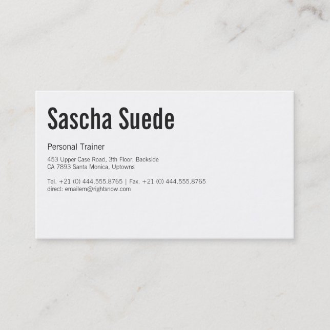 Tränare för lyxträning, svartvit professionell visitkort (Framsida)
