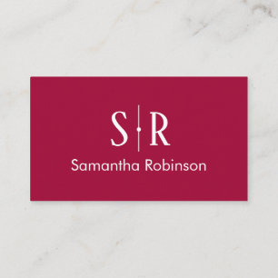 Tränare Monogram &Photo Professionell Red Violet Visitkort