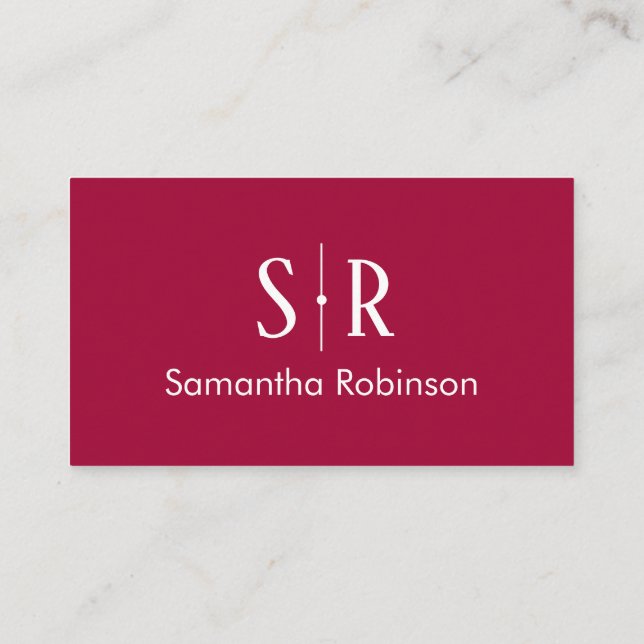 Tränare Monogram &Photo Professionell Red Violet Visitkort (Baksida)