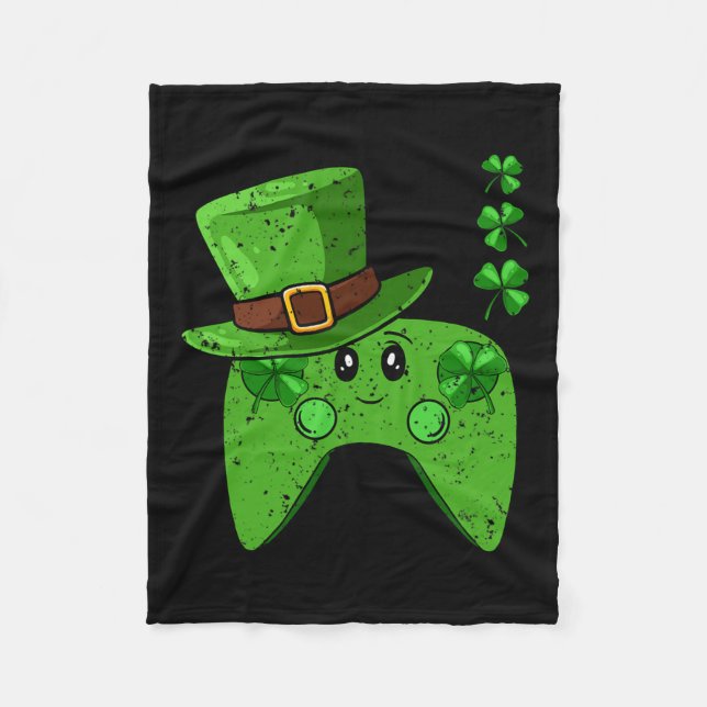 Tränare Shamrock St patricks day Gaming Gamer Fleecefilt (Framsidan)