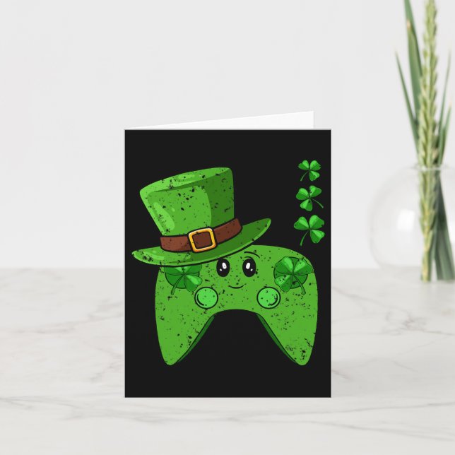 Tränare Shamrock St patricks day Gaming Gamer Kort (Framsida)