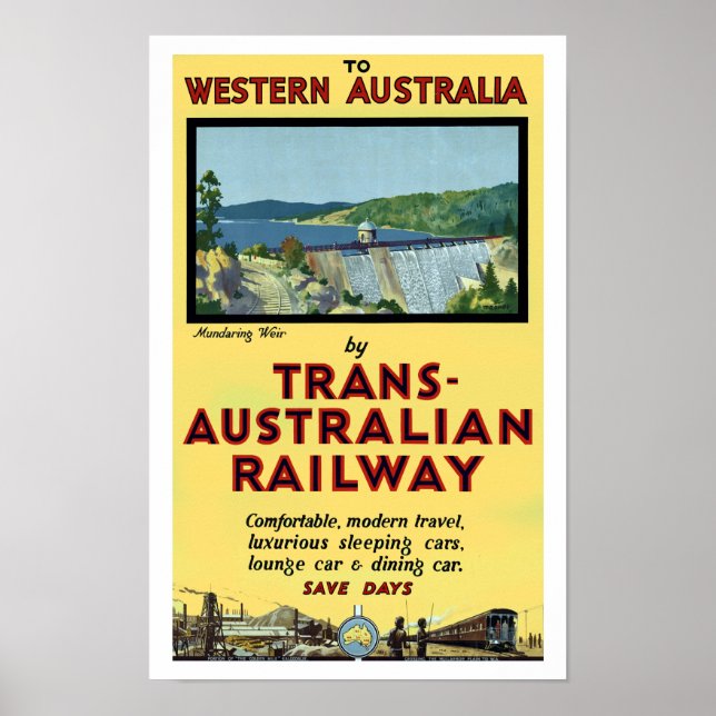 Tranaustraliska järnvägen poster (Framsidan)