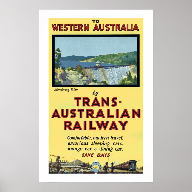 Tranaustraliska järnvägen poster (Framsidan)