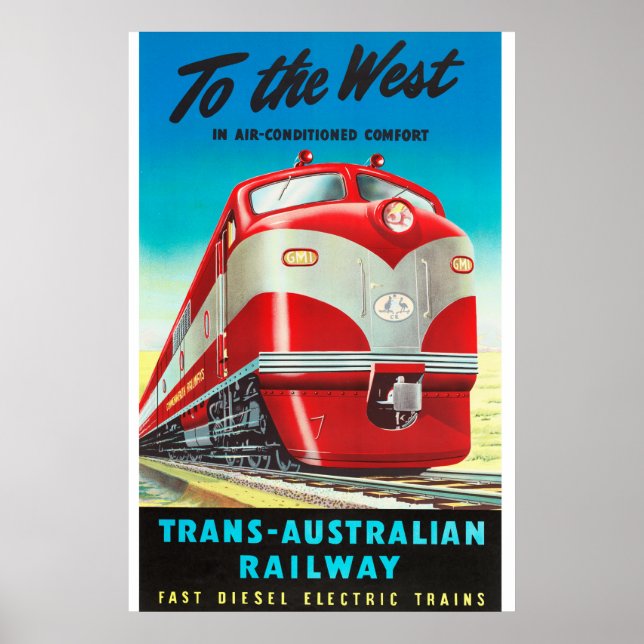 Tranaustraliska järnvägen poster (Framsidan)