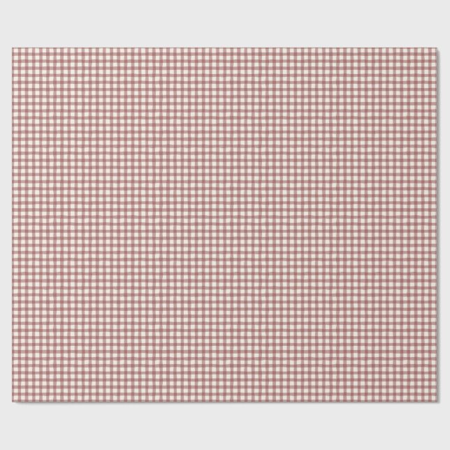 Tranbärsruta Röd Maroon Presentpapper (Platt)
