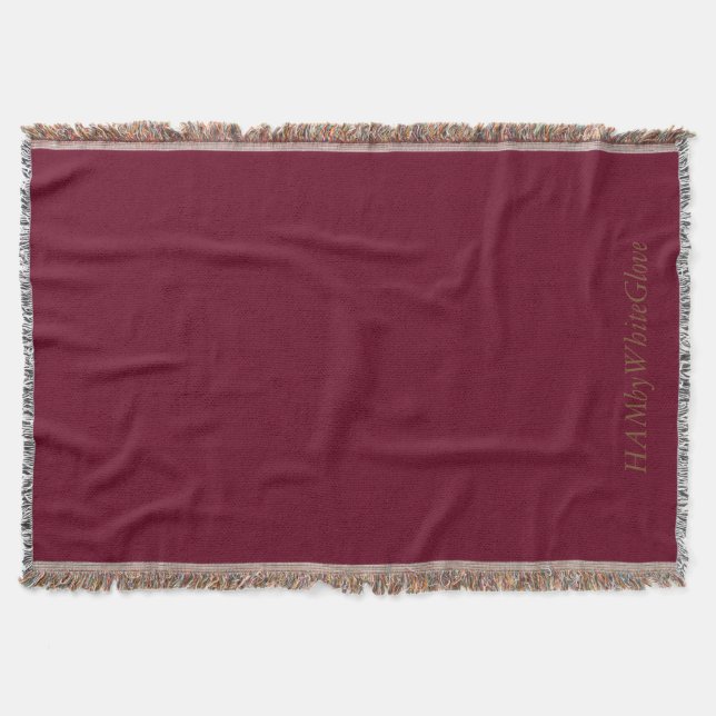 Tranberry/Tan Throw Blanket - HAMbyWhiteGlove Mysfilt (Framsidan)