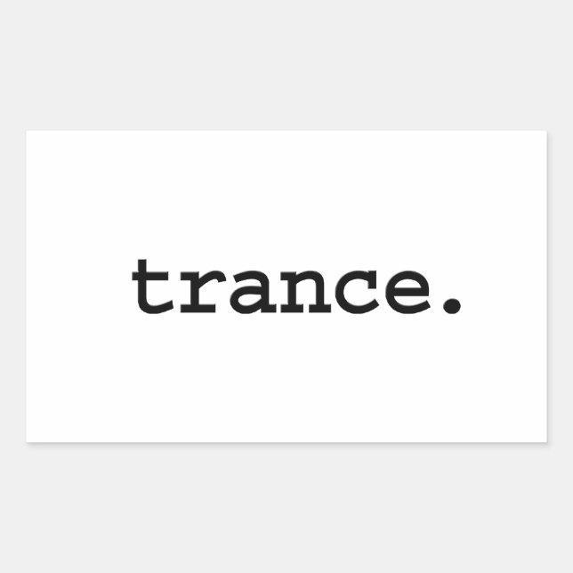 Trance. Rektangulärt Klistermärke (Framsida)