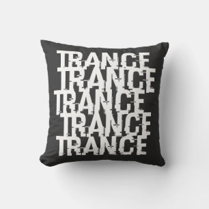 Trance typografiskt mönster kudde