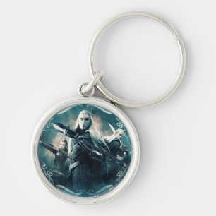 Tranduil, TAURIEL™ och LEGOLAS GREENLEAF™-graf Rund Silverfärgad Nyckelring