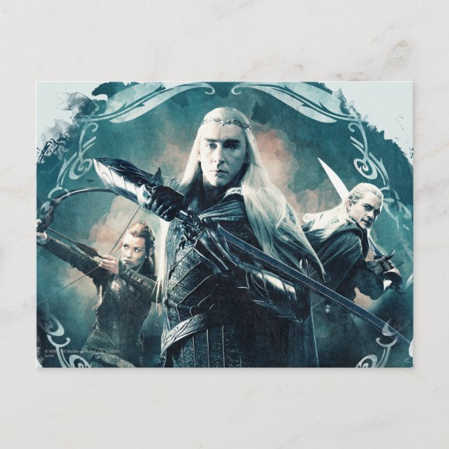 Tranduil, TAURIEL™ och LEGOLAS GREENLEAF™-grafik Vykort (Framsida)