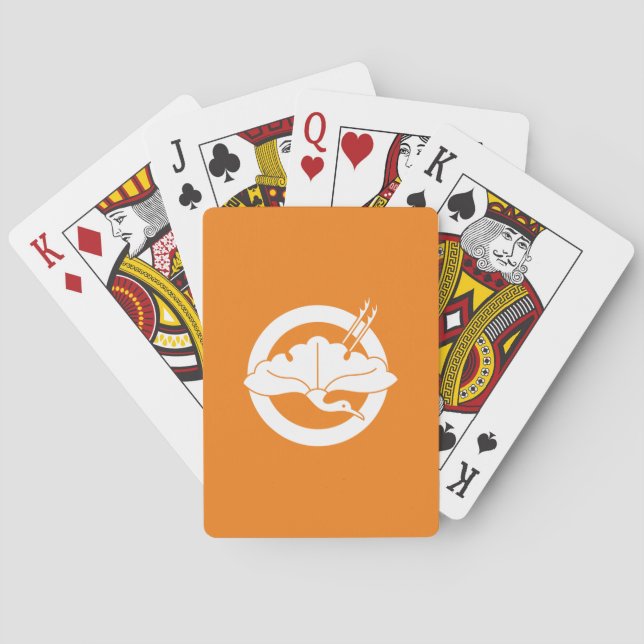 Tranformad ginkgo-blad på cirkel casinokort (Baksidan)