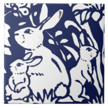 Trångblå Bunny Rabbit Woodland Animal Trivet