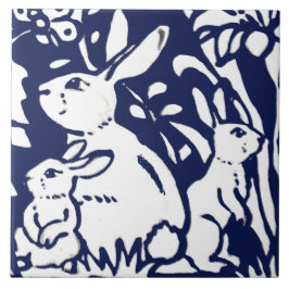 Trångblå Bunny Rabbit Woodland Animal Trivet Kakelplatta