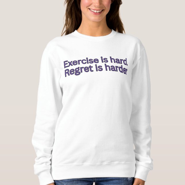 Träning är svårt. Ånger är svårare - gymcitat T Shirt (Framsida)