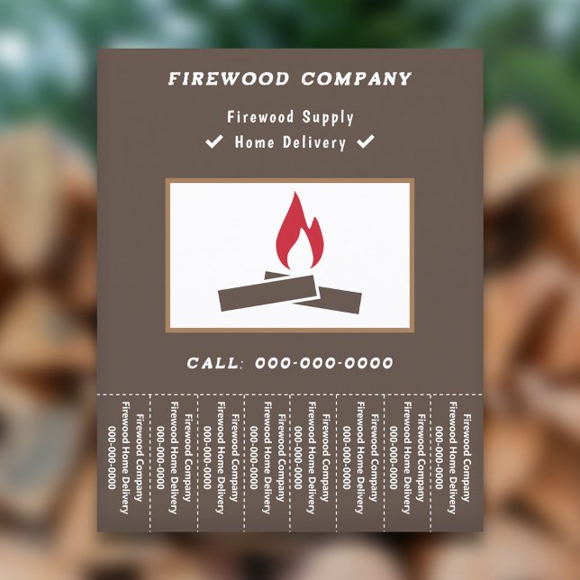 Träning av fällor med lövfälla flygblad (Firewood Supply Tear Off Strips Flyer)