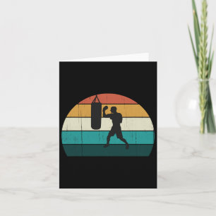 Träning av Retro Boxing Boxer - Vintage Sunset Hea Kort