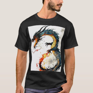 Träning Oriental Dragon Sticker Design T Shirt