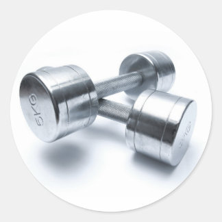 träning runt klistermärke