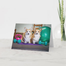 Tränings Corgis tom hälsokort Kort