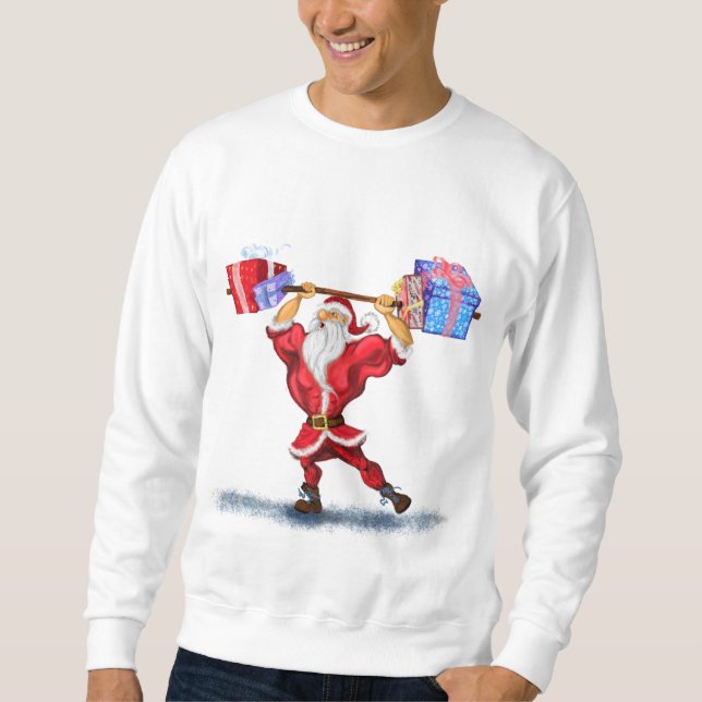 Tränings-Santa Claus-tröja Lång Ärmad Tröja (Framsida)