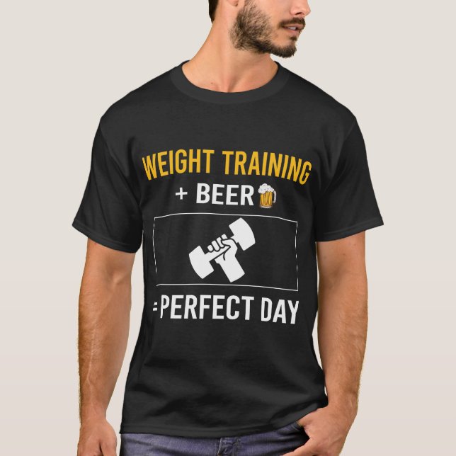 Träningsdag för tyngdlyftning t shirt (Framsida)