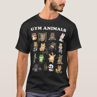 Träningsdjur Söta Träning Rolig Fitness Zoo T Shirt